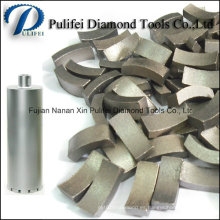 Segmento de broca de núcleo de diamante para reforzar el agujero de perforación de la base de hormigón